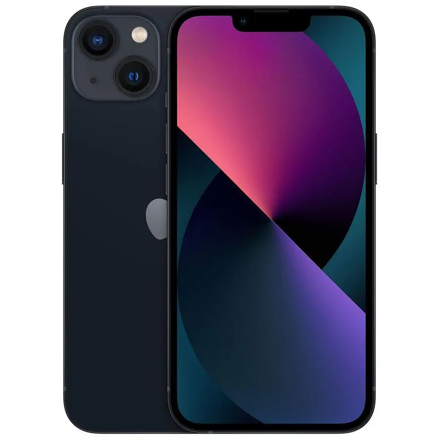 iPhone 13 color negro vista frontal y trasera