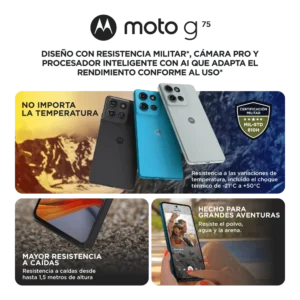 Motorola G75 5G disponible en tres colores: azul agua, verde suculento y negro