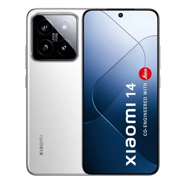 Xiaomi 14 en color blanco — diseño brillante con cámara Leica