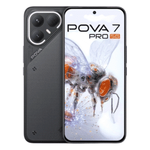 Tecno Pova 7 Pro 5G color negro vista frontal y trasera