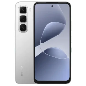 Infinix Hot 60i color plata titanio con acabado metálico sofisticado.