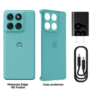 Motorola Edge 60 Fusion — contenido de la caja con accesorios incluidos