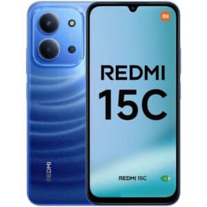 Xiaomi Redmi 15C color Azul Claro de Luna vista frontal y trasera