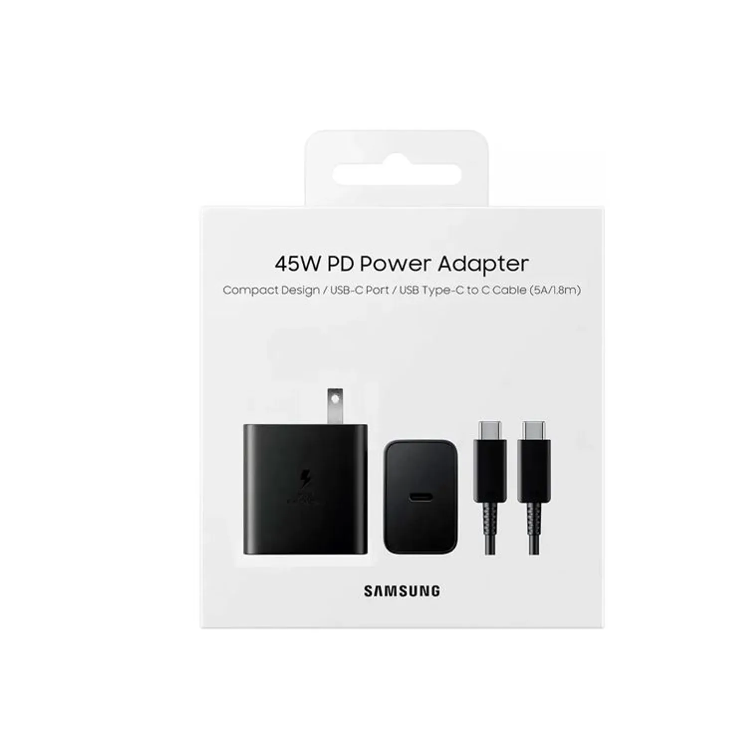 Cargador Samsung 45W con cable USB-C y caja de empaque original