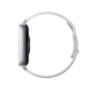 Xiaomi Redmi Watch 5 Active color plata vista lateral izquierda mostrando el pulso
