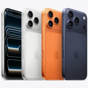 iPhone 17 Pro en todos los colores — Plata, Azul y Naranja Cósmico